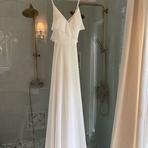 Christina Wu Elegant White formal Dress
